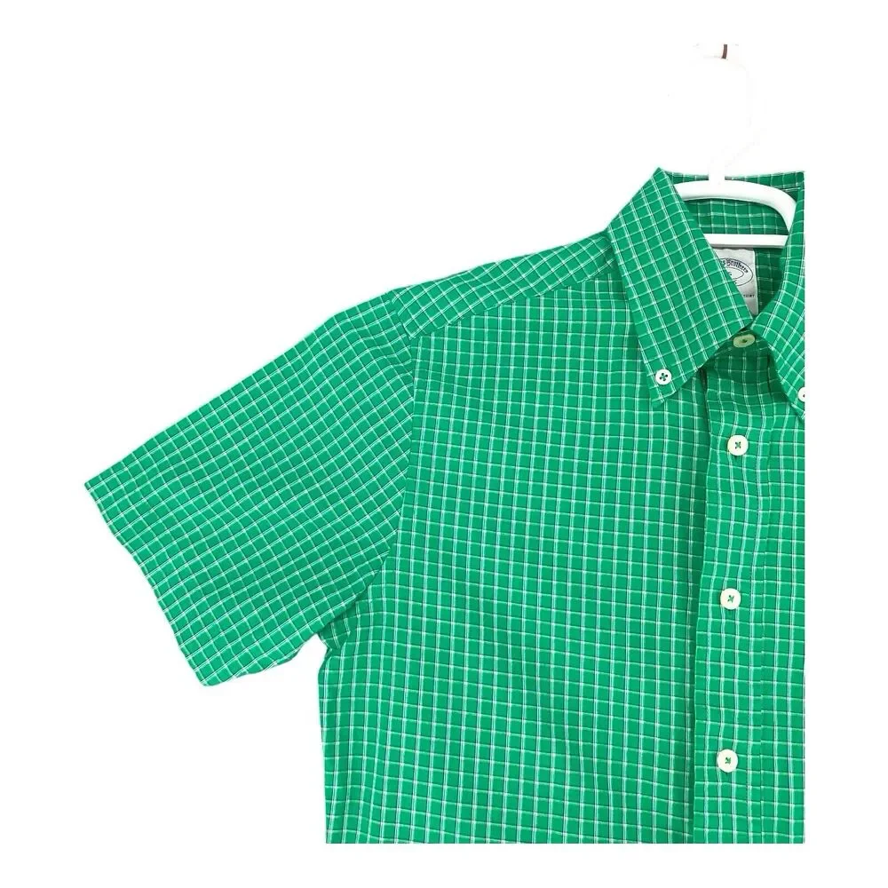 Brooks Brothers Men's Button Down‎ Short Sleeve Blue Check Shirt XS